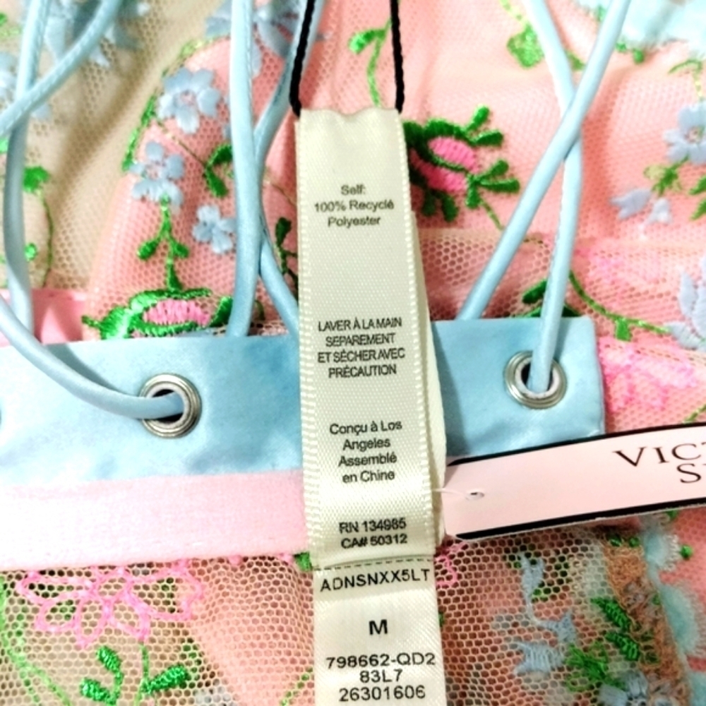 Victoria's Secret Pink and Blue Floral Lace Bra Size Medium - Picture 8 of 10